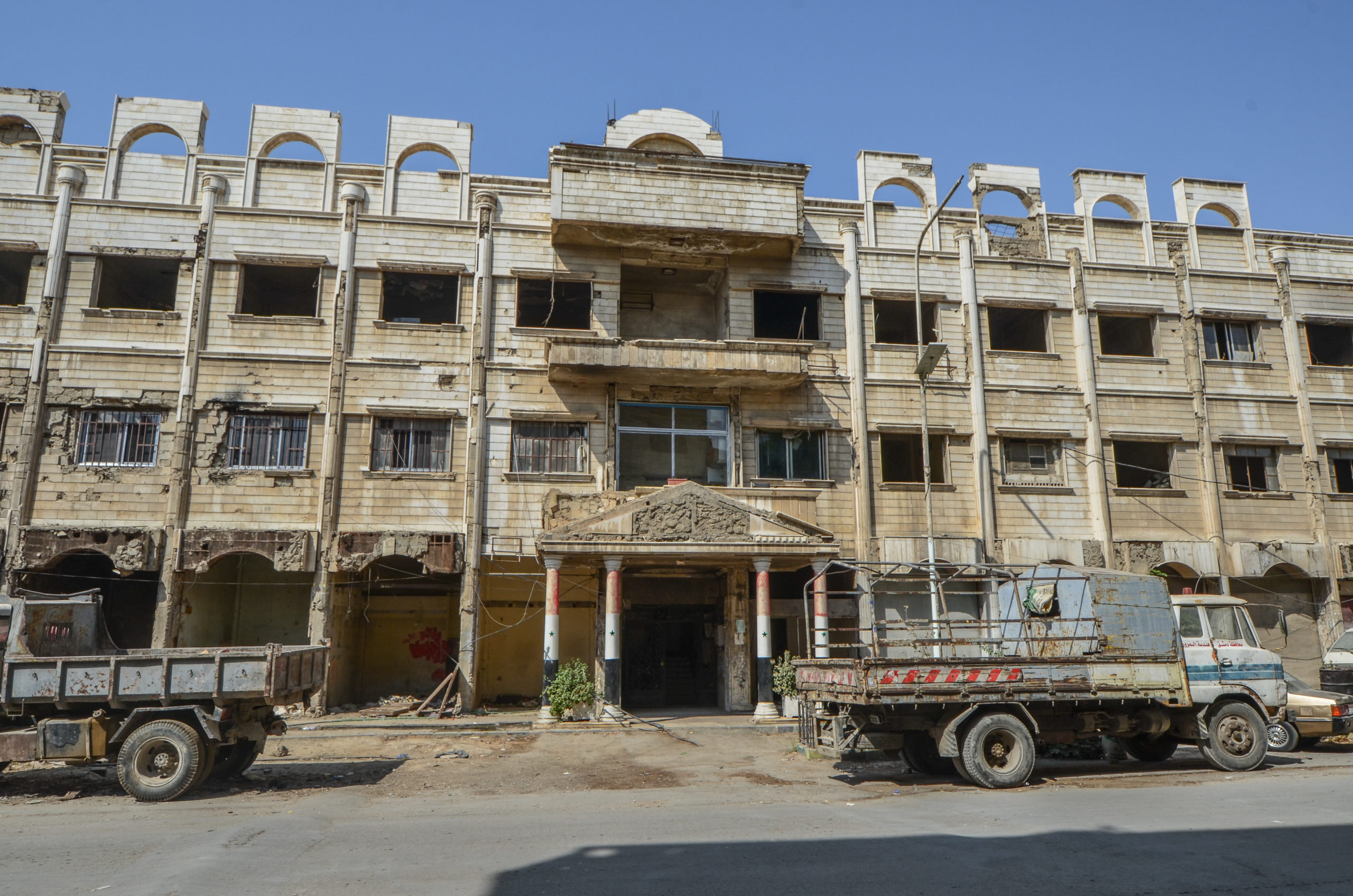 Municipality building, Palestine Street, Yarmouk, April-June 2025