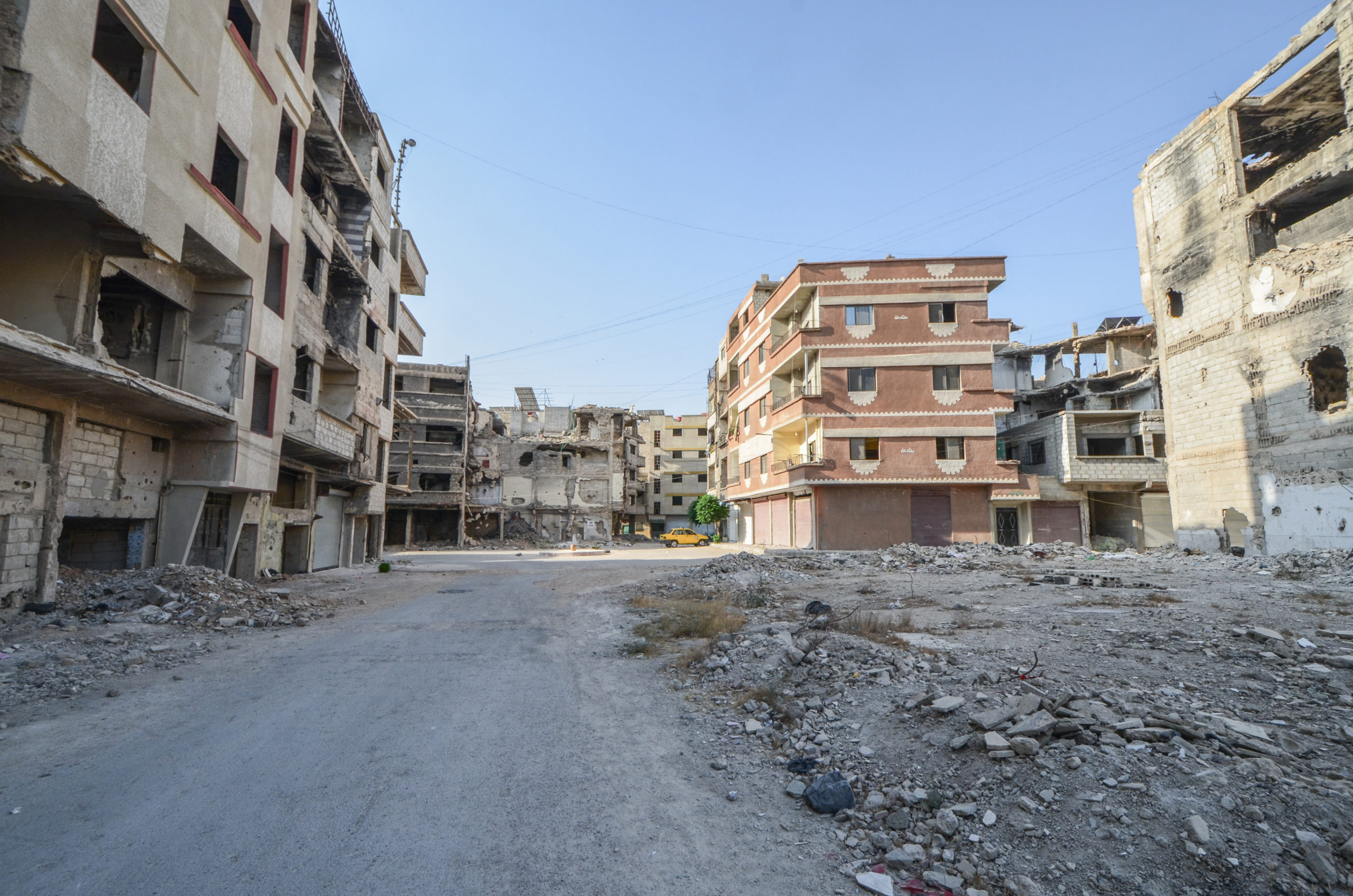 Square al-Rijeh (former site of humanitarian distributions), Yarmouk, April-June 2025.
